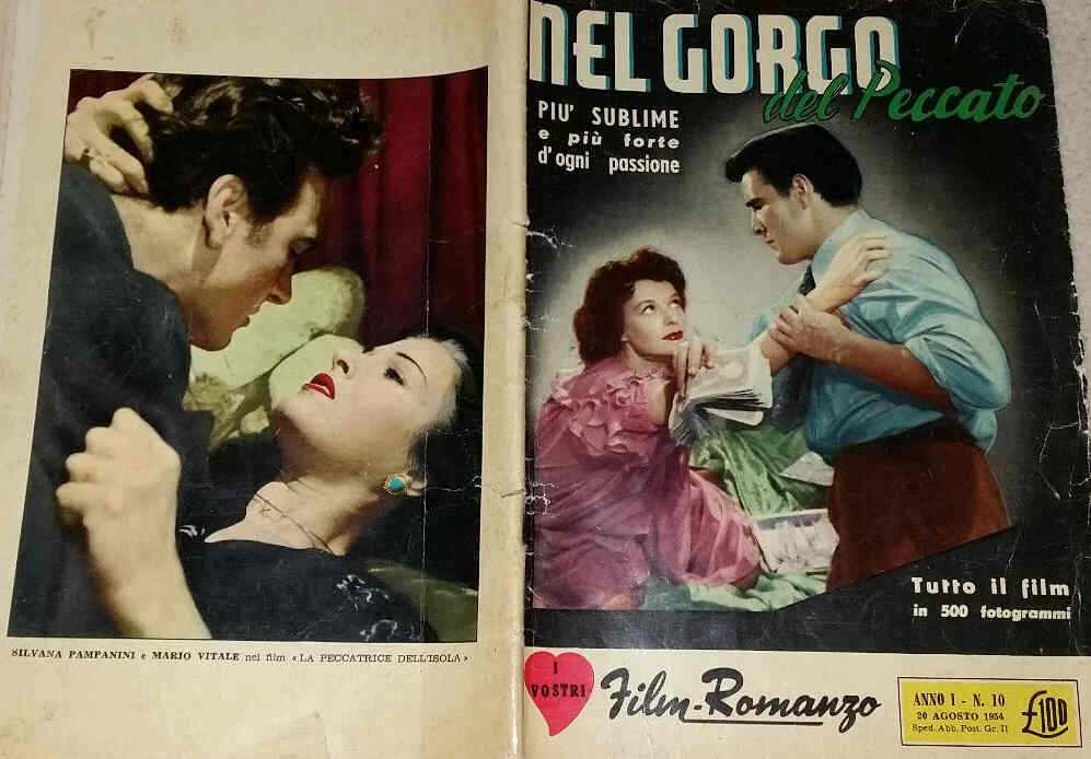 I VOSTRI FILM-ROMANZO magazine side cover Issue 10 20 August 1954
