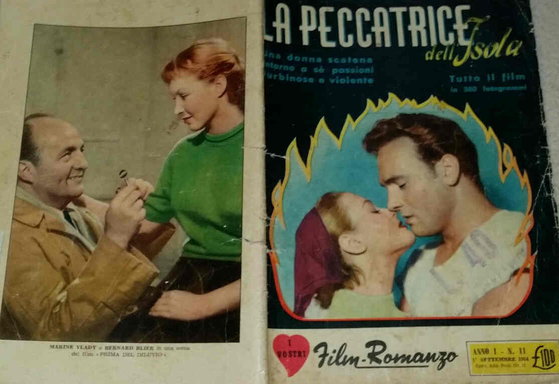 I VOSTRI FILM-ROMANZO magazine side cover Issue 11 1 September 1954