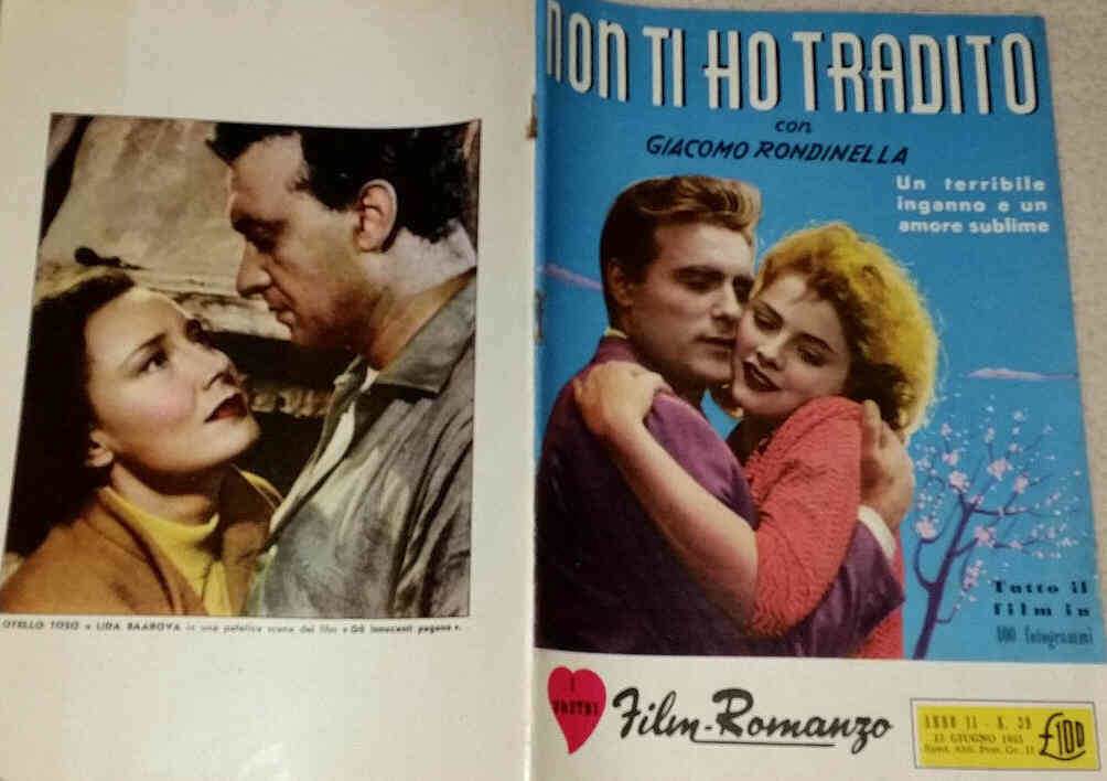 I VOSTRI FILM-ROMANZO magazine side cover Issue 39 13 June 1955