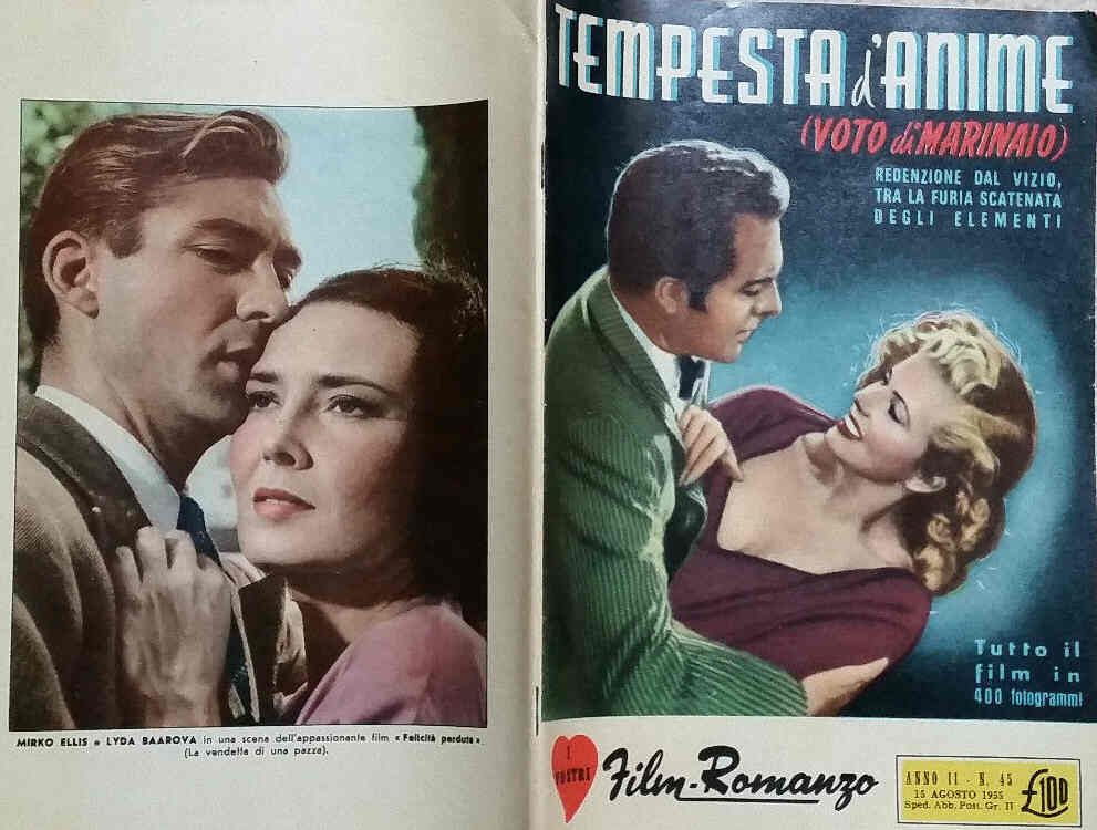 I VOSTRI FILM-ROMANZO magazine side cover Issue 45 15 August 1955
