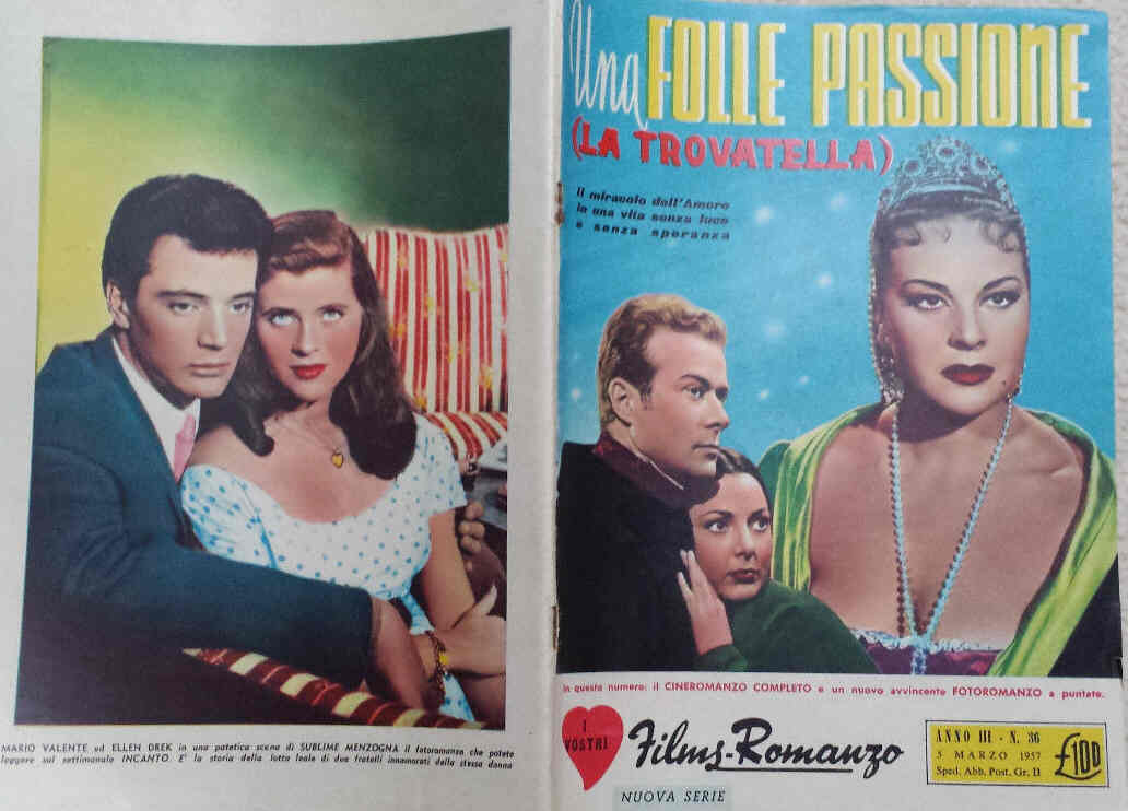 I VOSTRI FILM-ROMANZO magazine side cover Issue 36 5 March 1957