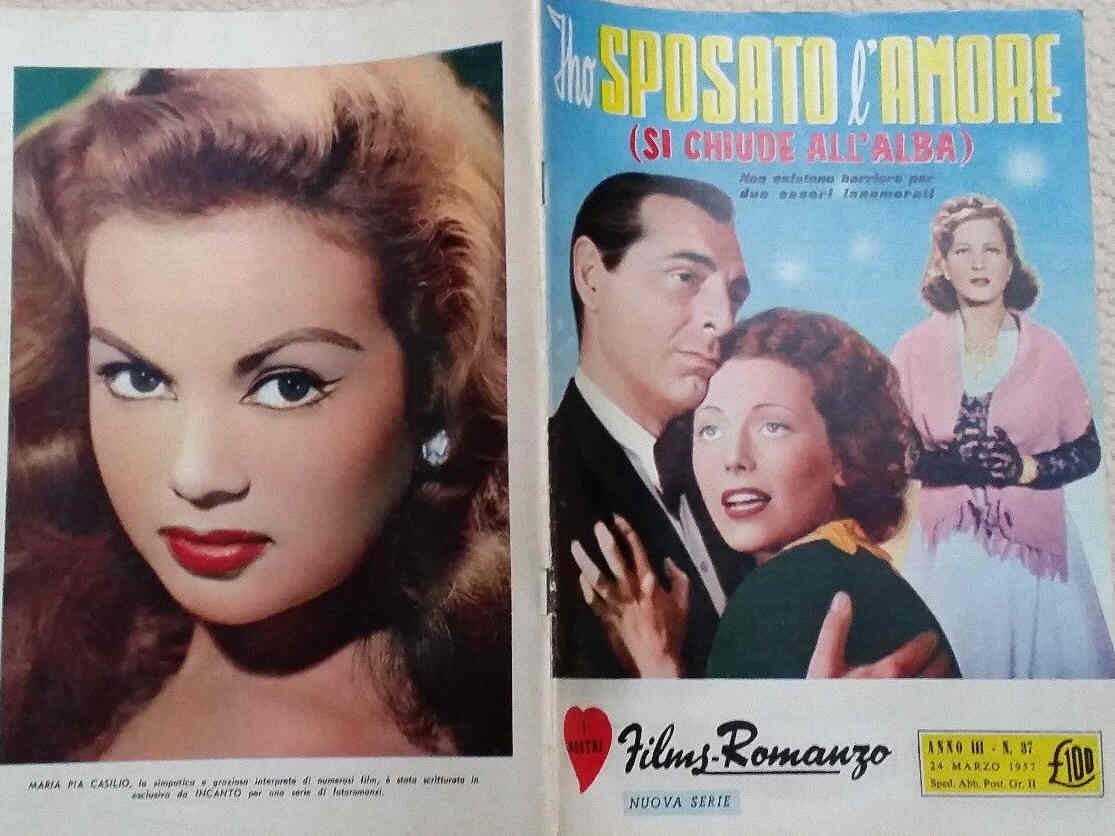 I VOSTRI FILM-ROMANZO magazine side cover Issue 37 24 March 1957