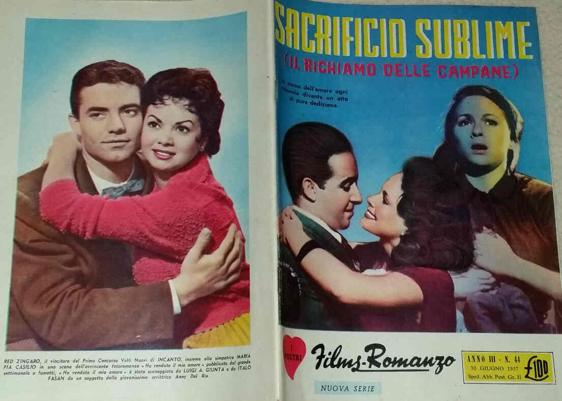 I VOSTRI FILM-ROMANZO magazine side cover Issue 44 30 June 1957