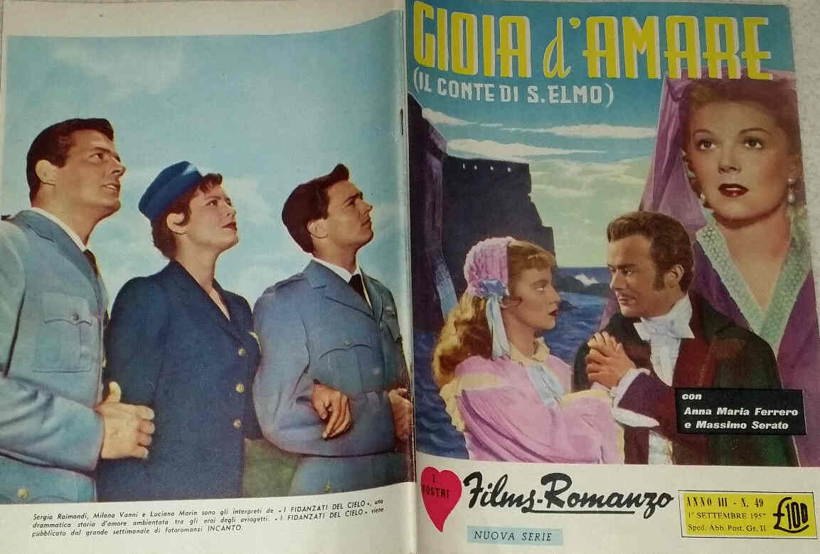 I VOSTRI FILM-ROMANZO magazine side cover Issue 49 1 September 1957