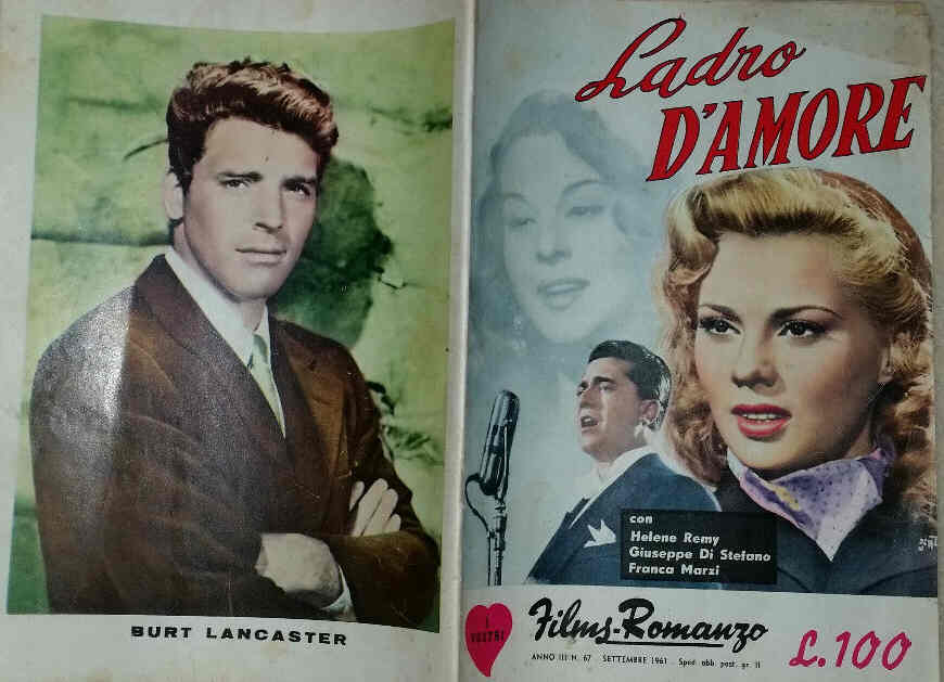 I VOSTRI FILM-ROMANZO magazine side cover Issue 67 September 1961