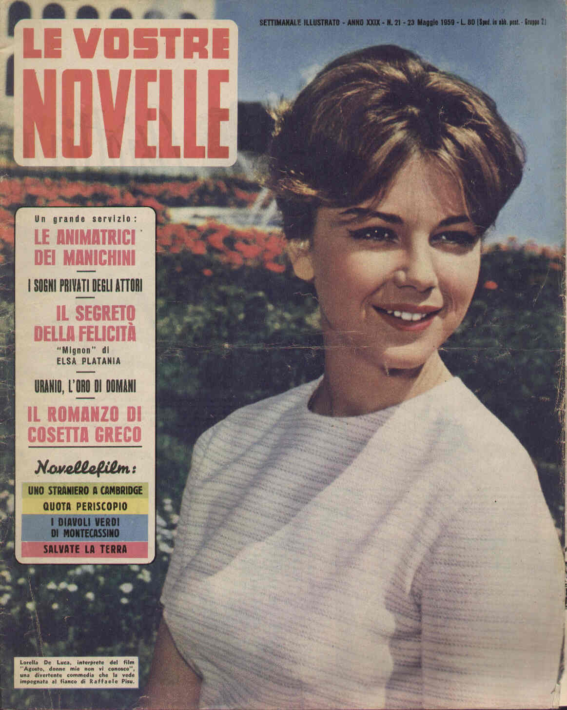 VOSTRE NOVELLE | LE magazine side cover Issue 21 23 May 1959
