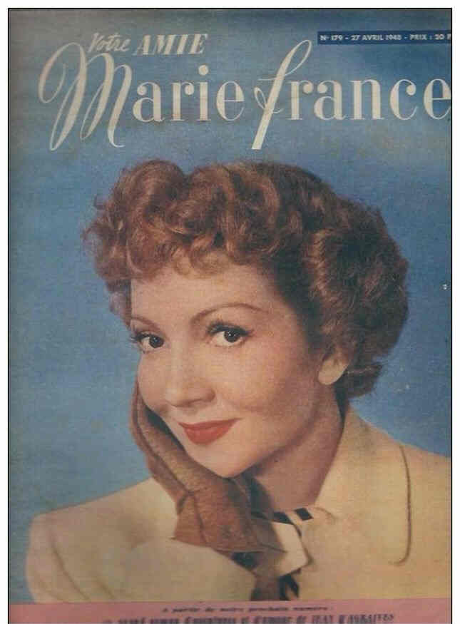 VOTRE AMIE magazine side cover Issue 179 27 April 1948