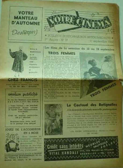 VOTRE CINEMA magazine side cover Issue 37 11 September 1952