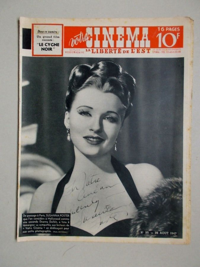 VOTRE CINEMA magazine side cover Issue 20 26 August 1947