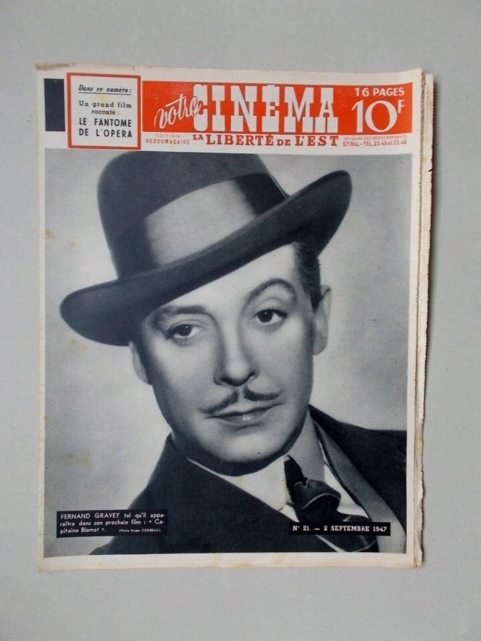 VOTRE CINEMA magazine side cover Issue 21 2 September 1947