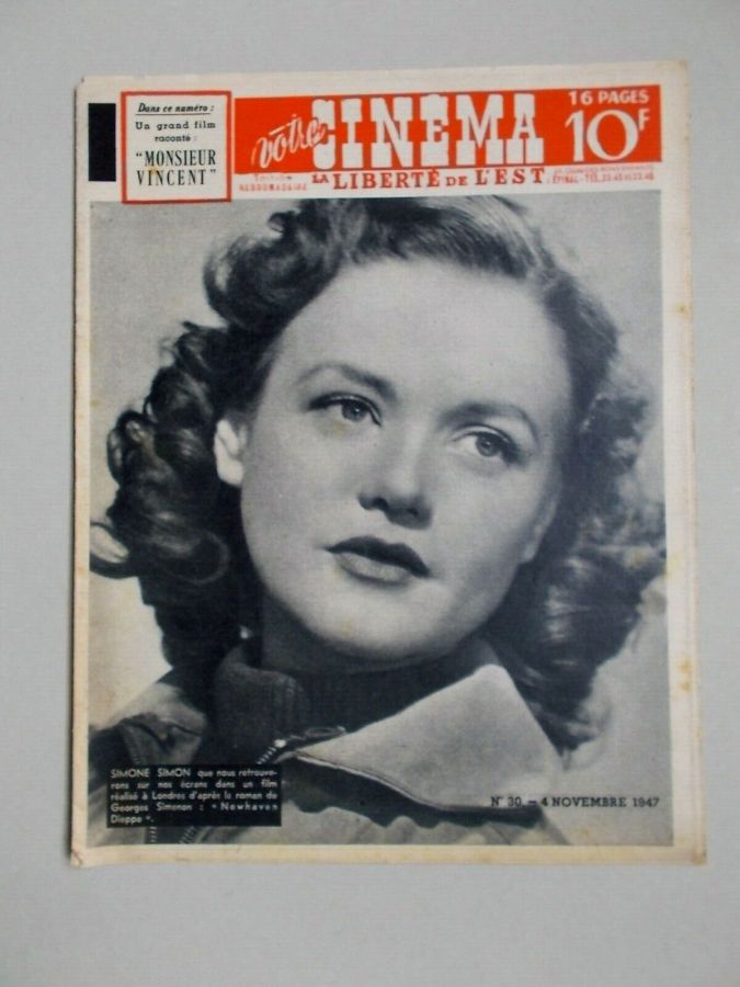 VOTRE CINEMA magazine side cover Issue 30 4 November 1947