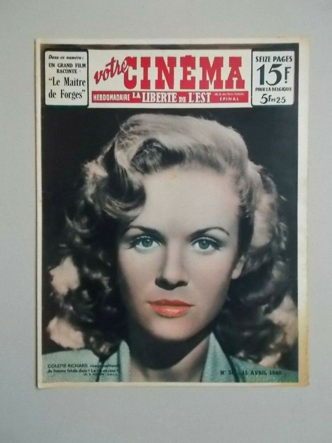 VOTRE CINEMA magazine side cover Issue 51 13 April 1948