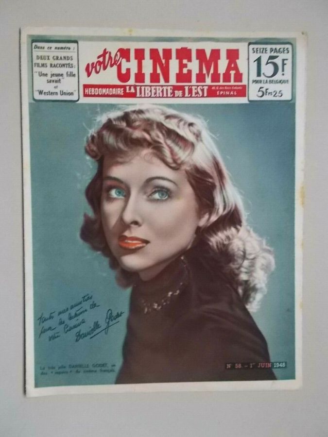 VOTRE CINEMA magazine side cover Issue 58 1 June 1948