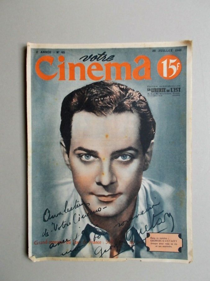 VOTRE CINEMA magazine side cover Issue 65 20 July 1948