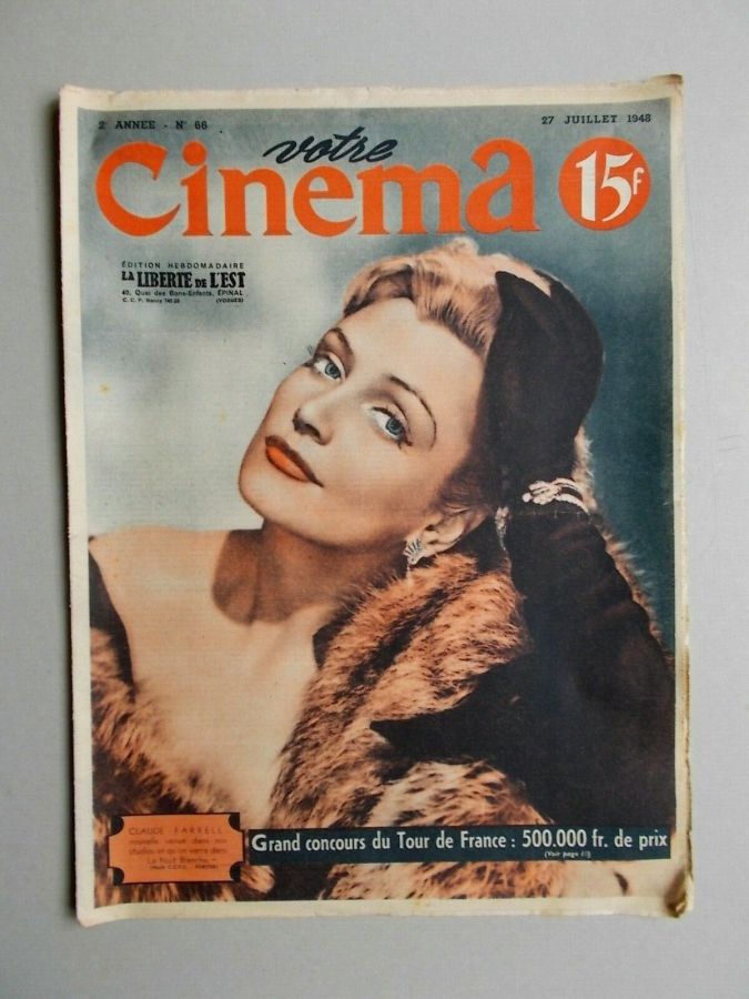 VOTRE CINEMA magazine side cover Issue 66 27 July 1948
