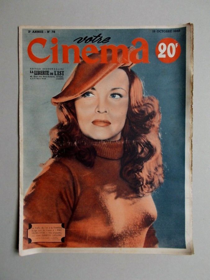 VOTRE CINEMA magazine side cover Issue 78 19 October 1948