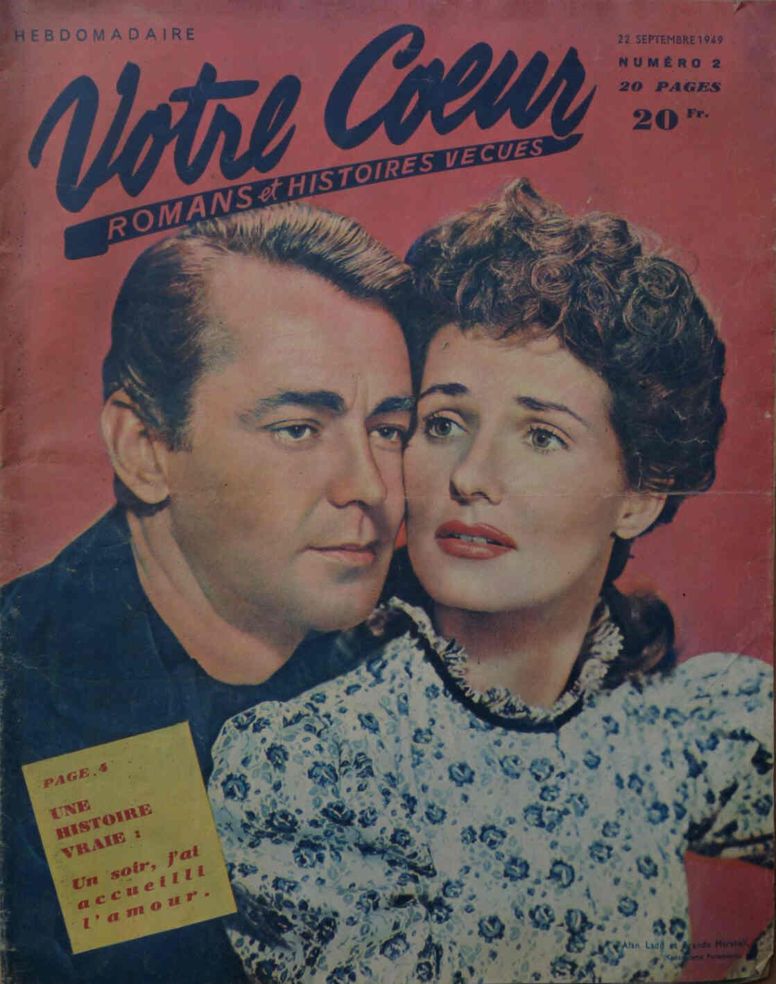 VOTRE COEUR magazine side cover Issue 2 22 September 1949
