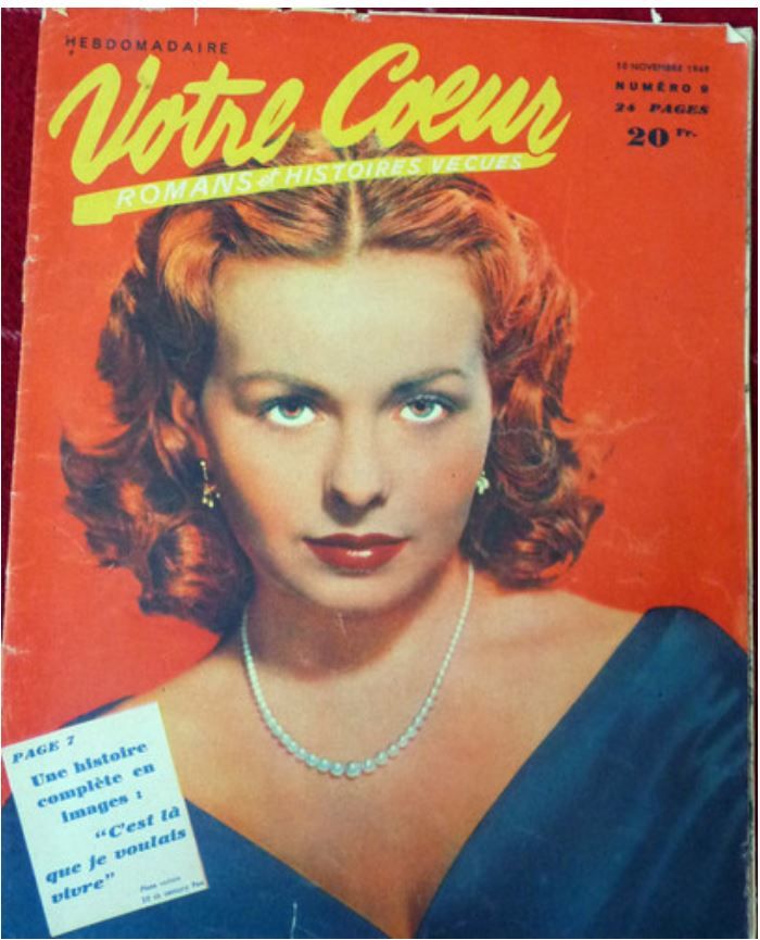VOTRE COEUR magazine side cover 10 November 1949
