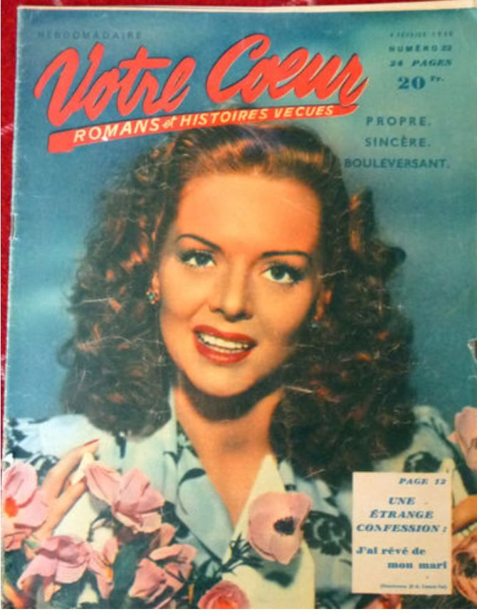 VOTRE COEUR magazine side cover 9 February 1950