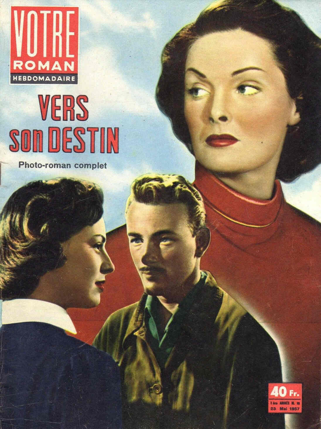 VOTRE ROMAN magazine side cover Issue 10 23 May 1957