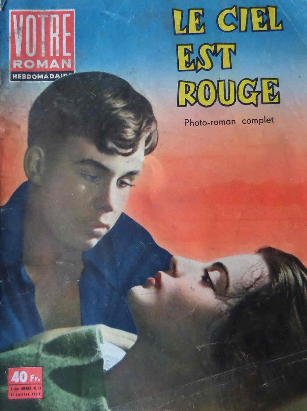 VOTRE ROMAN magazine side cover Issue 17 11 July 1957
