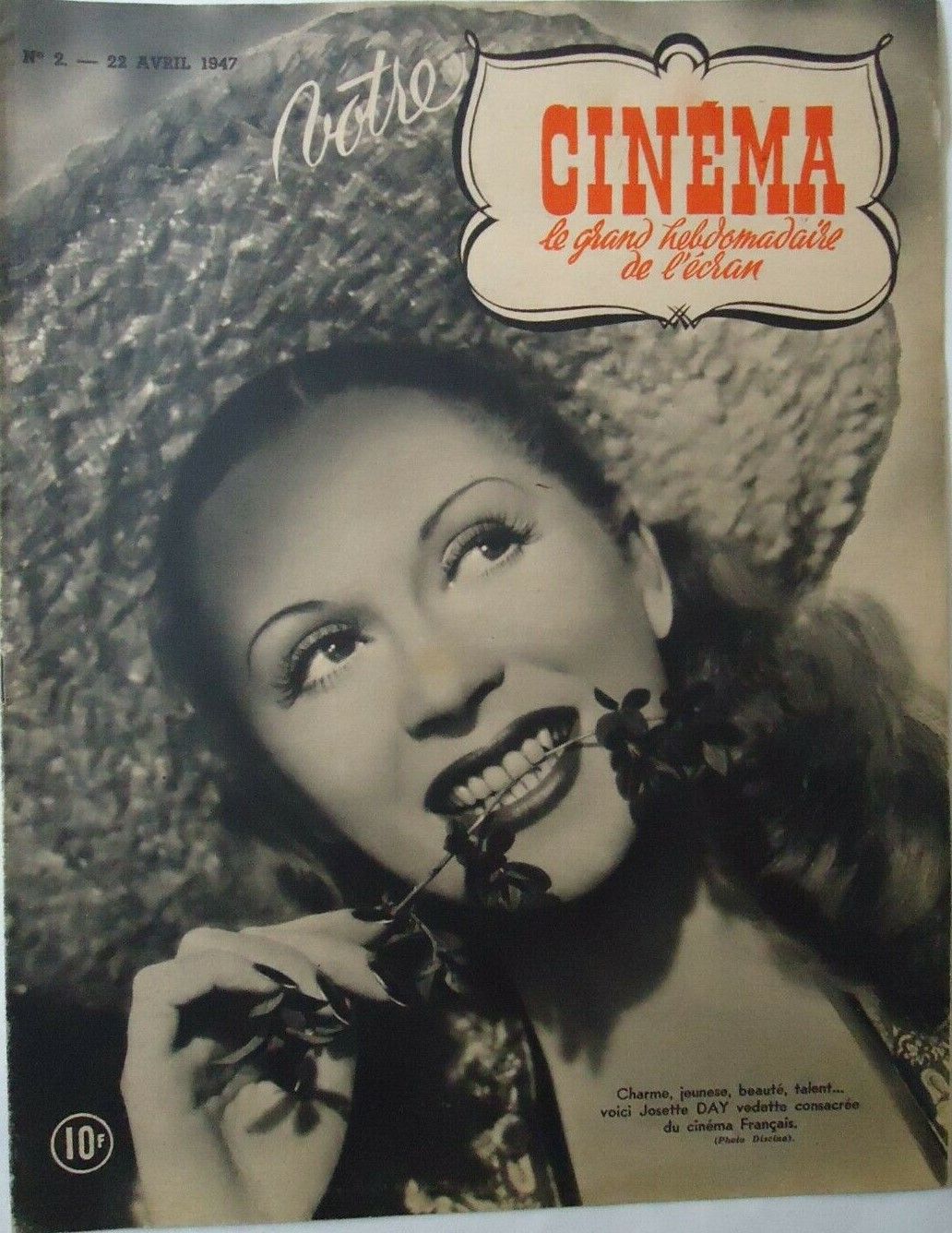 VOTRE CINEMA magazine side cover Issue 2 22 April 1947