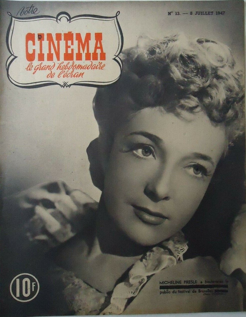VOTRE CINEMA magazine side cover Issue 13 8 July 1947