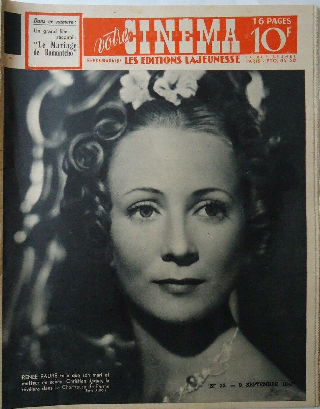 VOTRE CINEMA magazine side cover Issue 22 9 September 1947