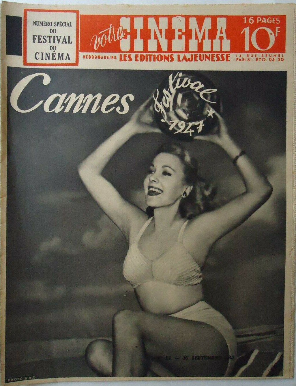 VOTRE CINEMA magazine side cover Issue 23 16 September 1947
