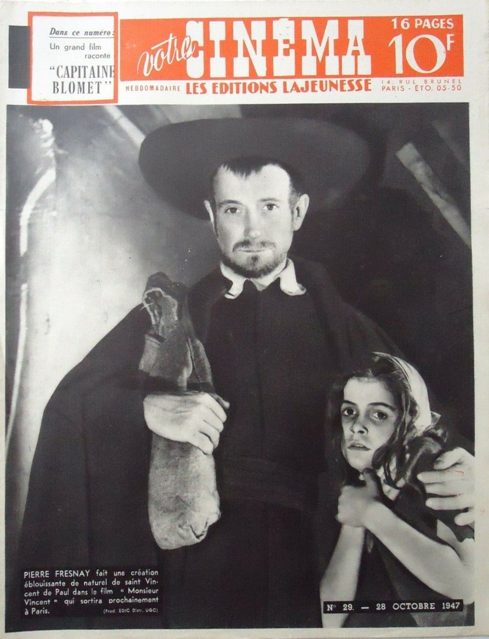 VOTRE CINEMA magazine side cover Issue 29 28 October 1947