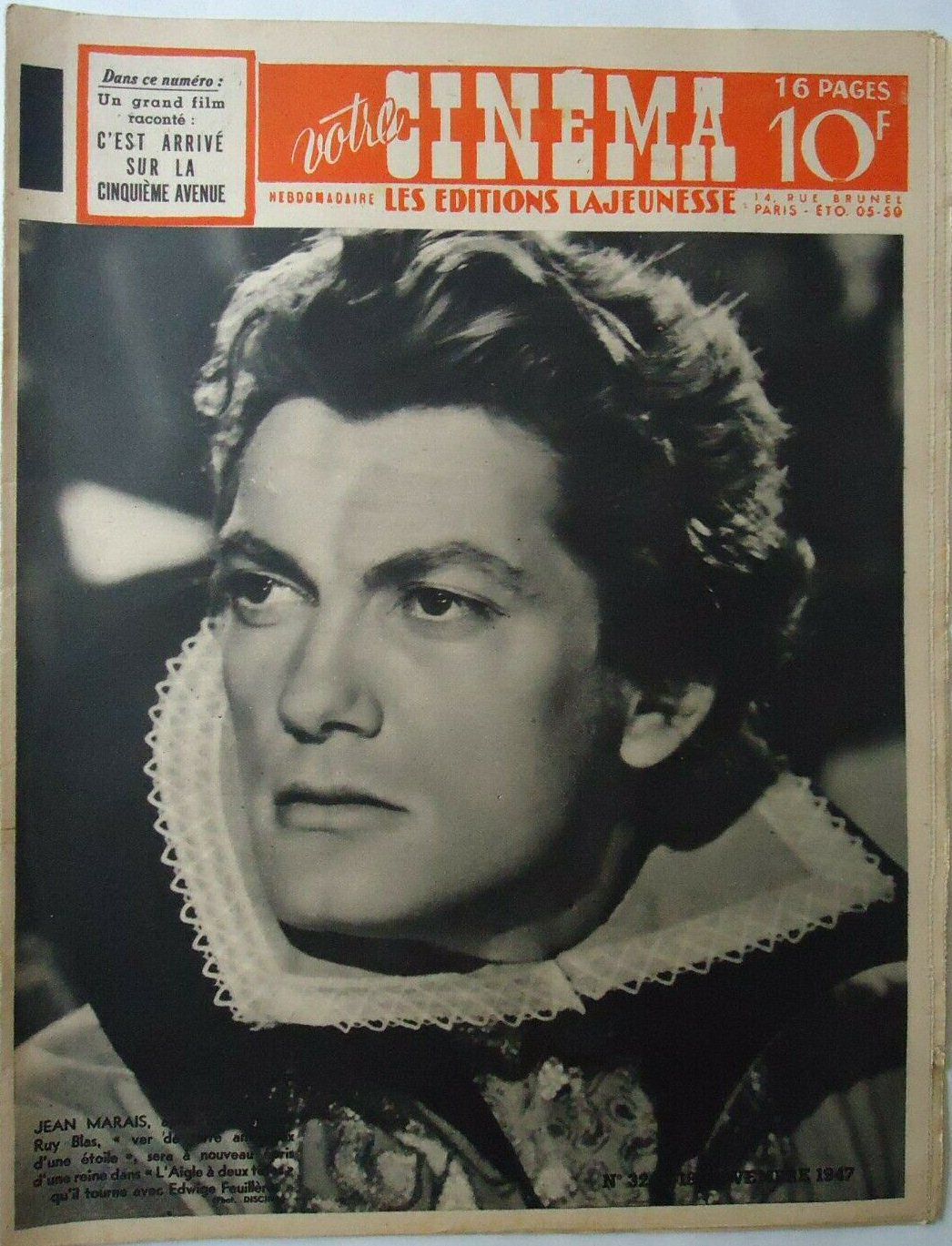 VOTRE CINEMA magazine side cover Issue 32 18 November 1947