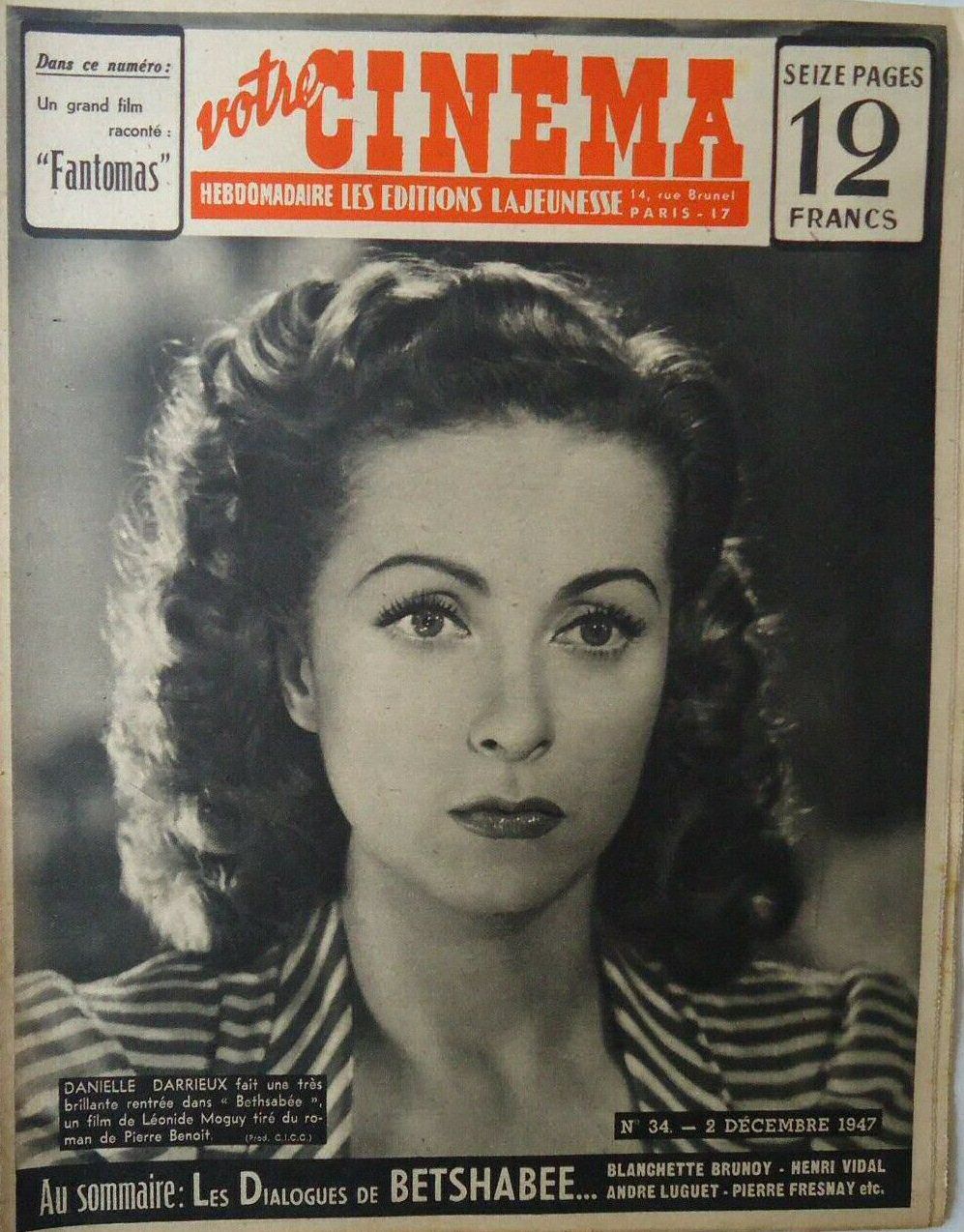 VOTRE CINEMA magazine side cover Issue 34 2 December 1947