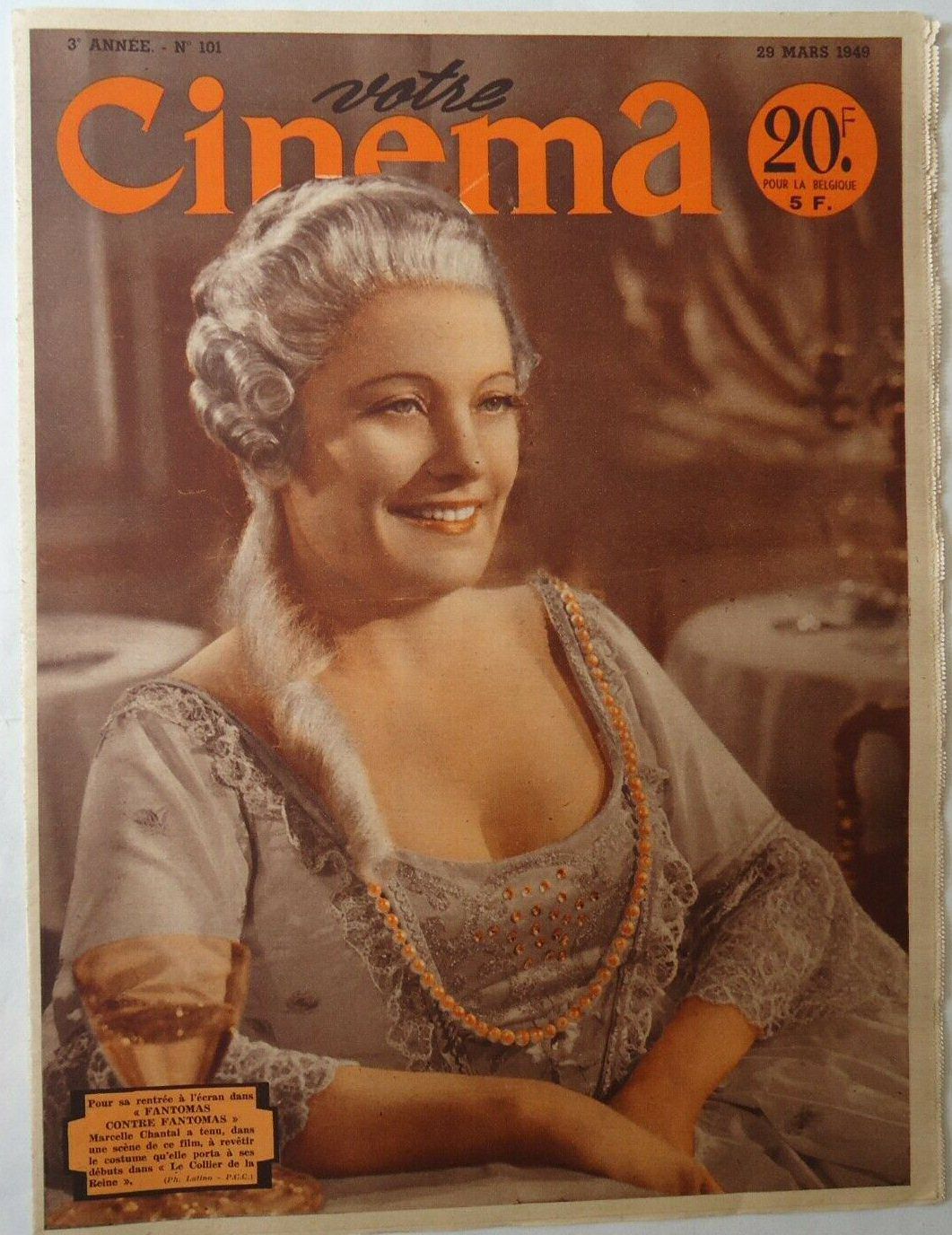 VOTRE CINEMA magazine side cover Issue 101 29 March 1949