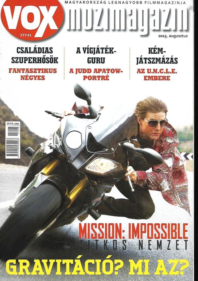 VOX (HU) magazine side cover Issue 220 August 2015