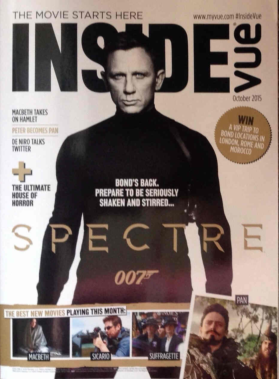INSIDE VUE magazine side cover October 2015