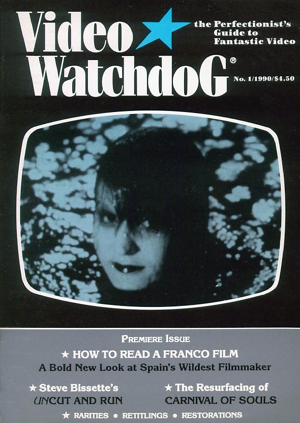 VIDEO WATCHDOG magazine side cover Issue 1  1990