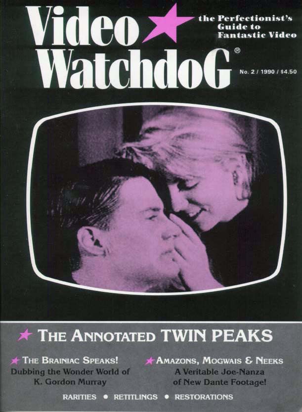VIDEO WATCHDOG magazine side cover Issue 2  1990