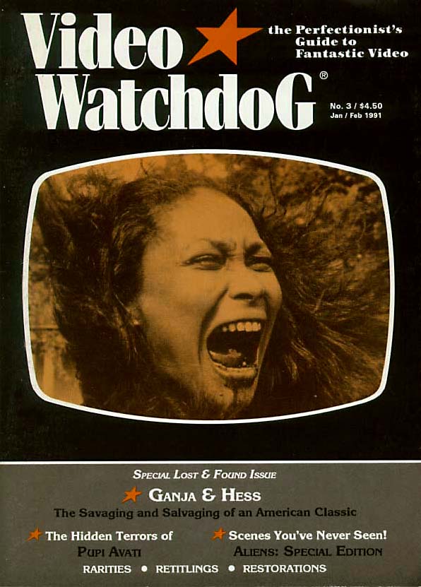 VIDEO WATCHDOG magazine side cover Issue 3 January-February 1991