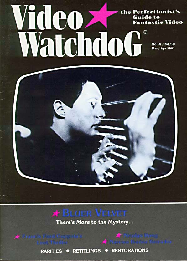 VIDEO WATCHDOG magazine side cover Issue 4 March-April 1991