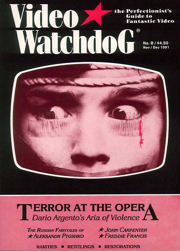 VIDEO WATCHDOG magazine side cover Issue 8 November-December 1991