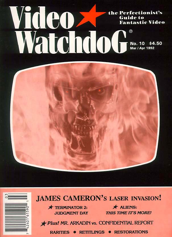 VIDEO WATCHDOG magazine side cover Issue 10 March-April 1992