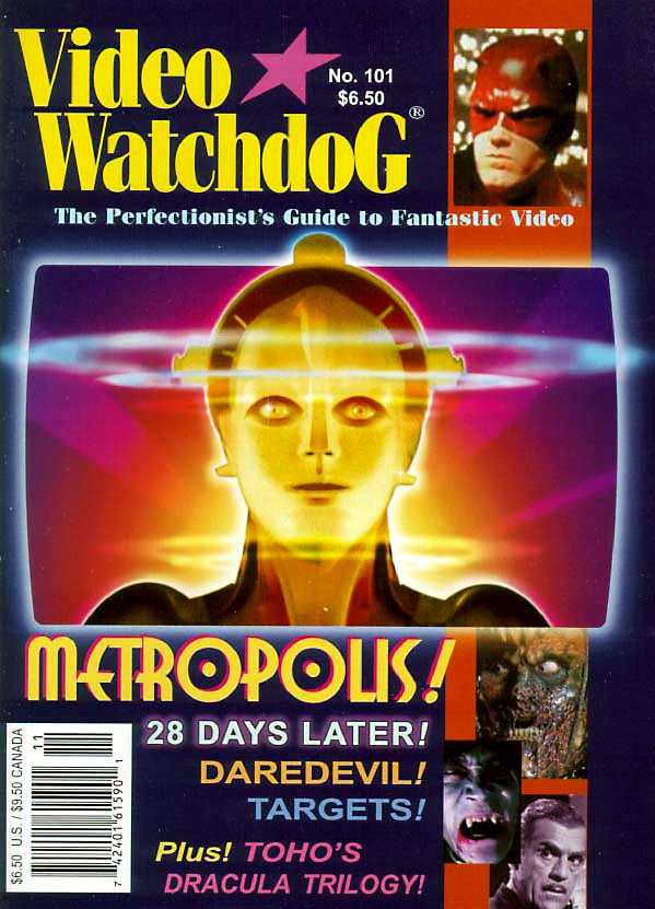 VIDEO WATCHDOG magazine side cover Issue 101 November 2003