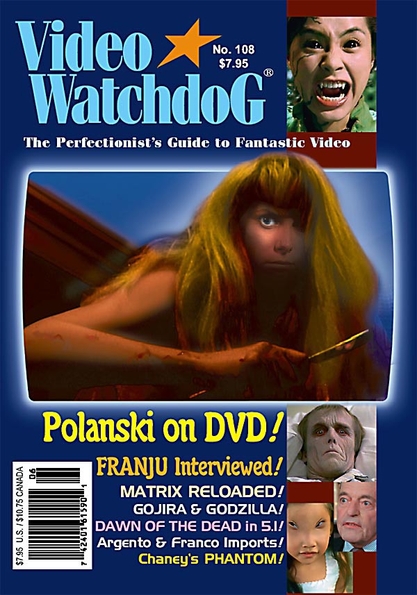 VIDEO WATCHDOG magazine side cover Issue 108 June 2004