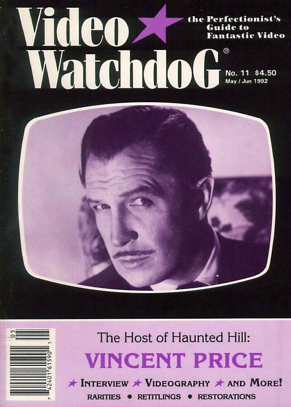 VIDEO WATCHDOG magazine side cover Issue 11 May-June 1992