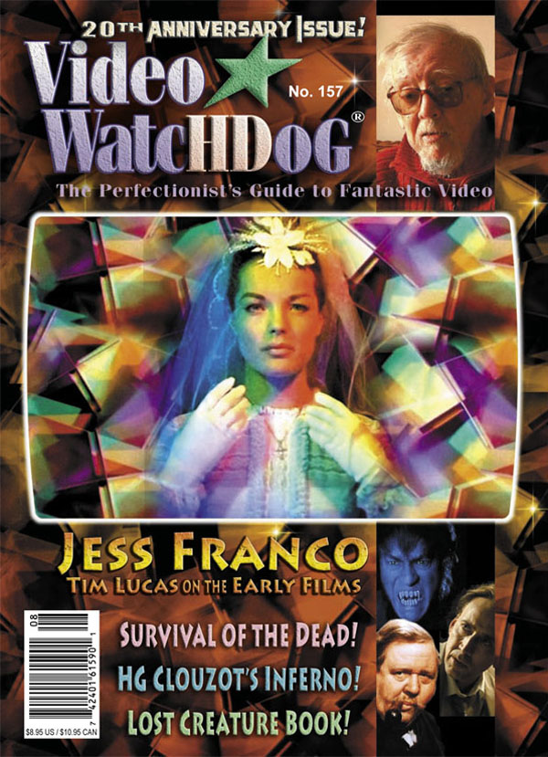 VIDEO WATCHDOG magazine side cover Issue 157 July/August 2010