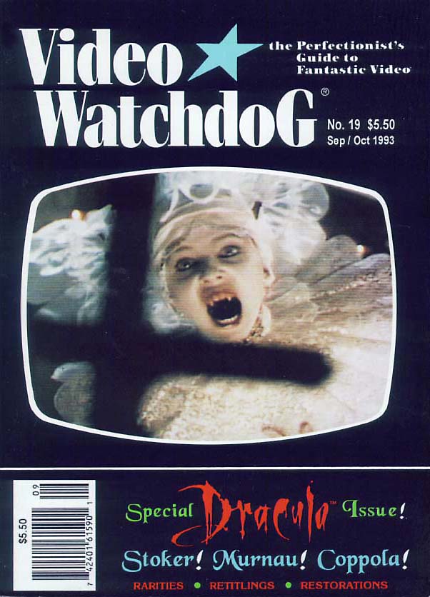VIDEO WATCHDOG magazine side cover Issue 19 September-October 1993