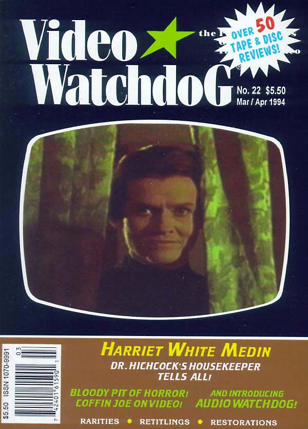 VIDEO WATCHDOG magazine side cover Issue 22 March-April 1994