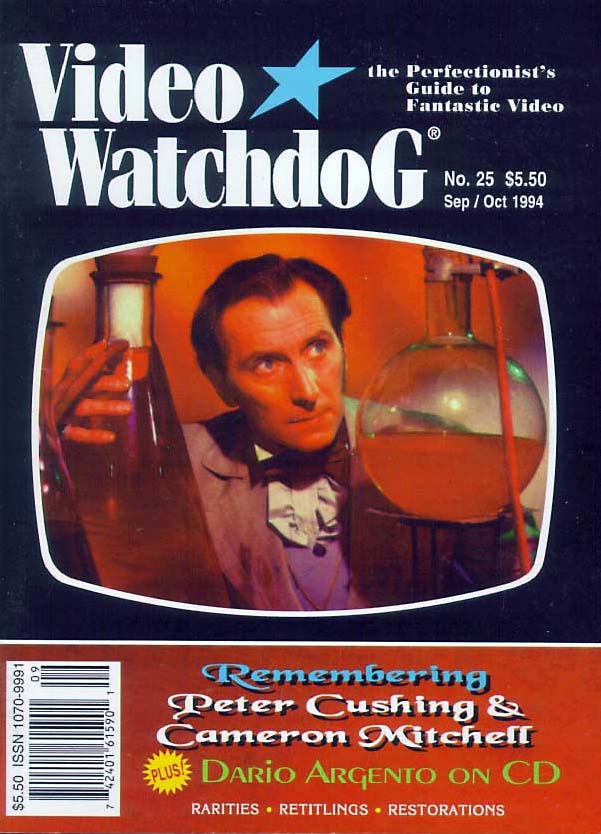 VIDEO WATCHDOG magazine side cover Issue 25  1994
