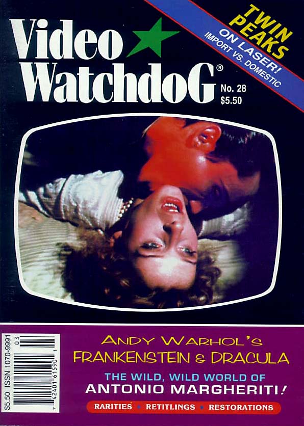 VIDEO WATCHDOG magazine side cover Issue 28  1995