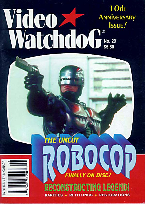VIDEO WATCHDOG magazine side cover Issue 29  1995